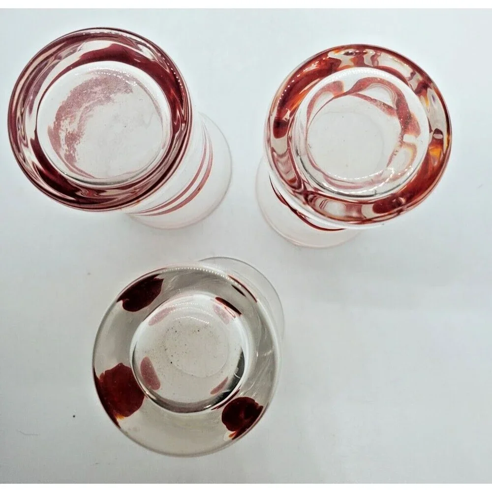 Pier One Imports Art Glass Shot Glasses Reds to Orange (3 in the set)